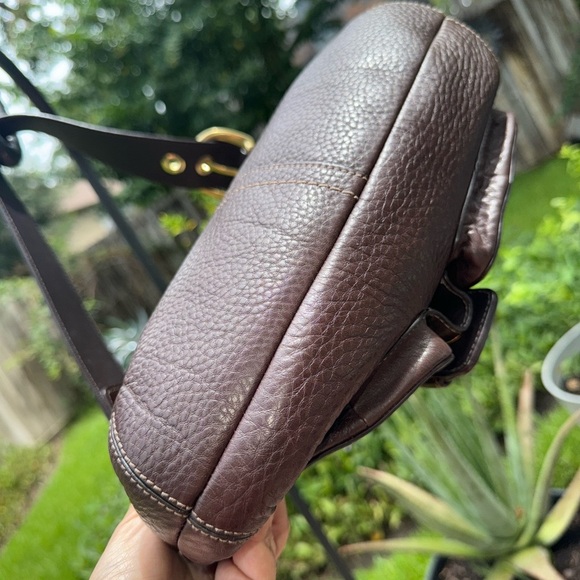 Coach Signature Sufflette Pebbled Leather Shoulder Chocolate Brown SOHO - Picture 9 of 17